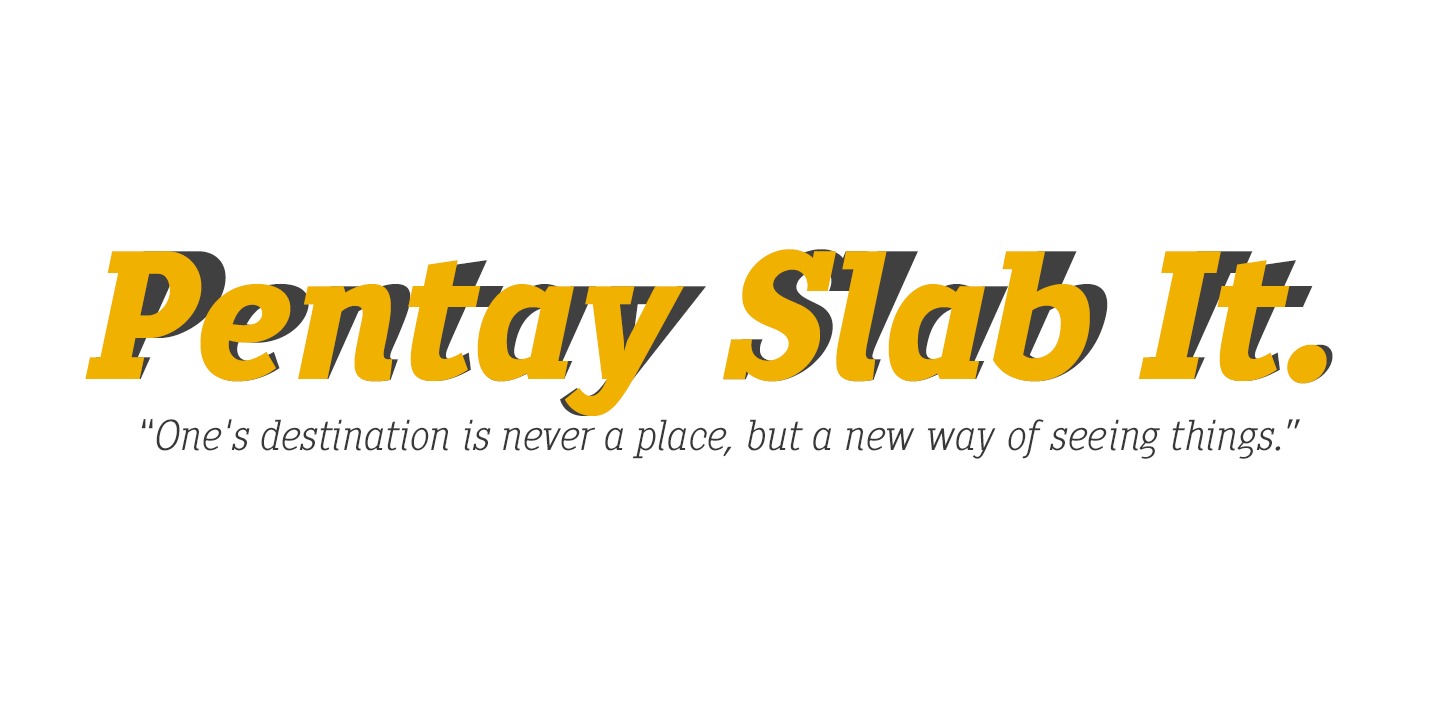 Pentay Slab Black Italic Font preview